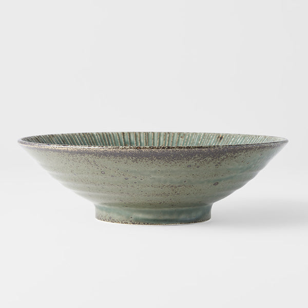 Ramen Bowl in Etched Green Glaze 24cm