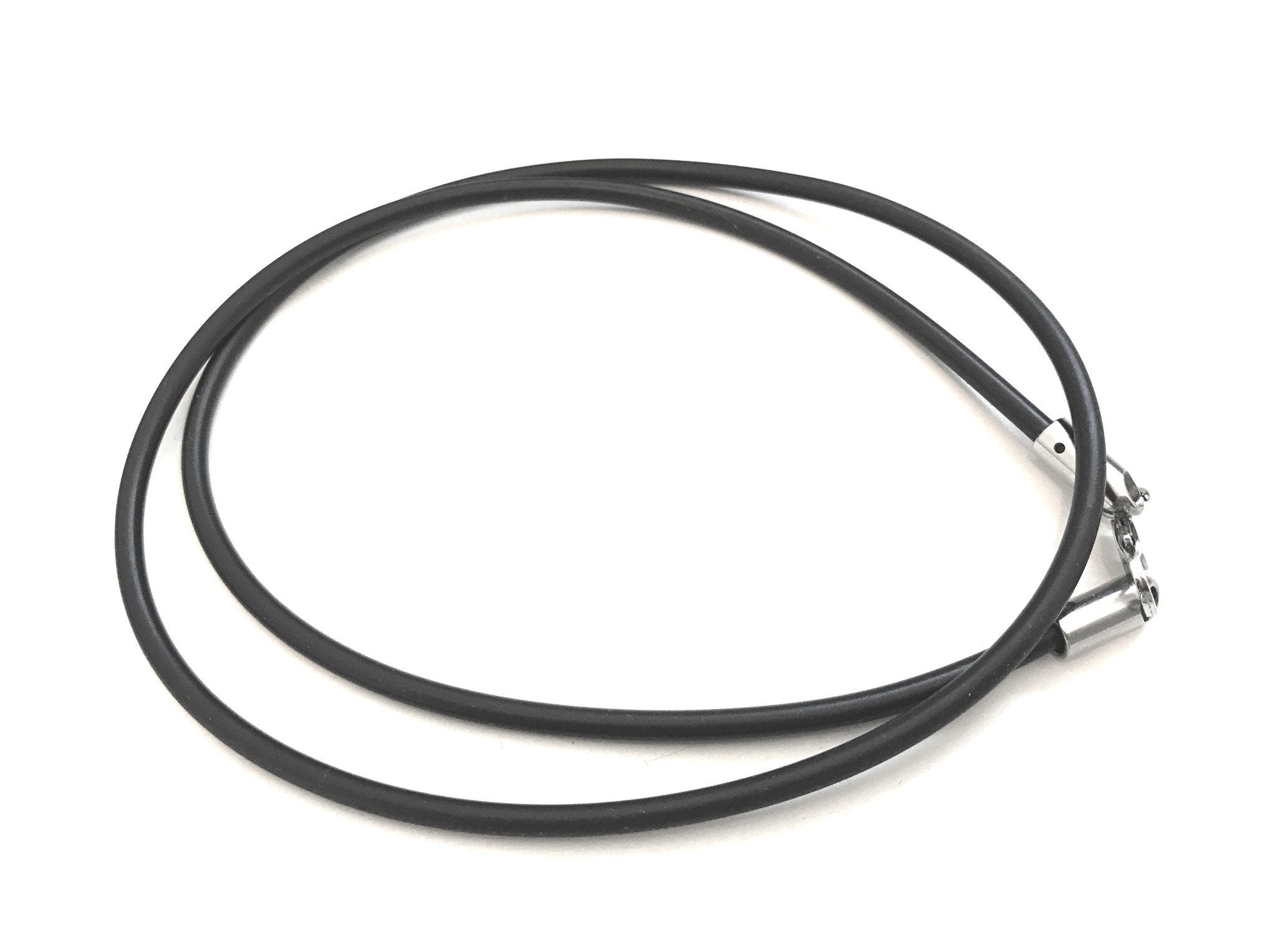 BEON.COM.AU Cudworth thin Black Rubber Necklace featuring: - 3 mm thick black rubber cord - 55 cm long terminated with Stainless Steel lobster Clasp - Comes in official Cudworth gift pouch. Looking for a thicker rubber necklace? See our thicker Cudworth Black Rubber Necklace. Necklaces Cudworth at BEON.COM.AU