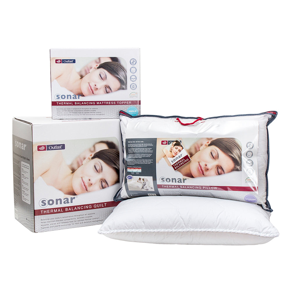 BEON.COM.AU The Sonar® Thermal Balancing product range is designed to absorb, store and release heat while you sleep, helping you maintain optimal thermal comfort. The products feature OUTLAST® technology, which pro-actively manages heat and moisture to help provide a better, more comfortable night’s sleep. ... at BEON.COM.AU