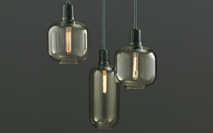 NORMANN COPENHAGEN | Amp Lamp - Gold/Green - (Small & Large) New Without Box | Ceiling Pendants | BEON.COM.AU