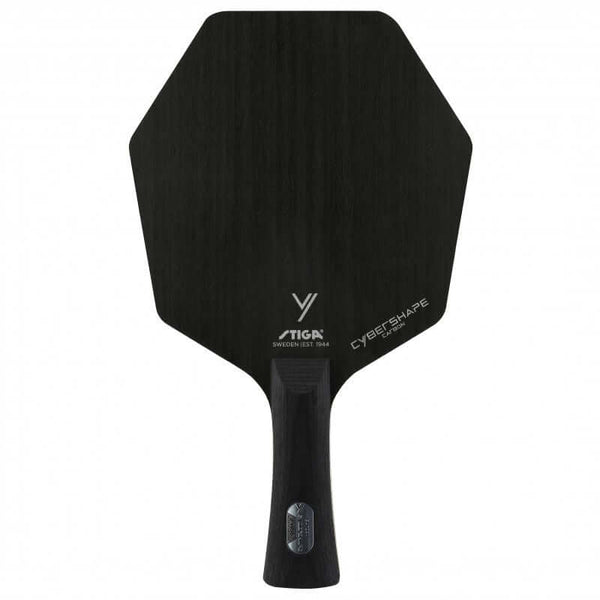 Buy & Save on Stiga Cybershape Carbon Table Tennis Blade | STIGA Cybershape Carbon Table Tennis Blade STIGA Cybershape Carbon Table Tennis Blade Cybershape Carbon table tennis blade Cybershape Ð a completely new type of blade with a unique shape and larger hitting area! Cybershape is a table tennis blade that is unlike anything youÕve ever seen before. Not only does it boast a unique and impressive shape, it also has an optimised hitting area. Our studies have shown that, for the majority of players, the o