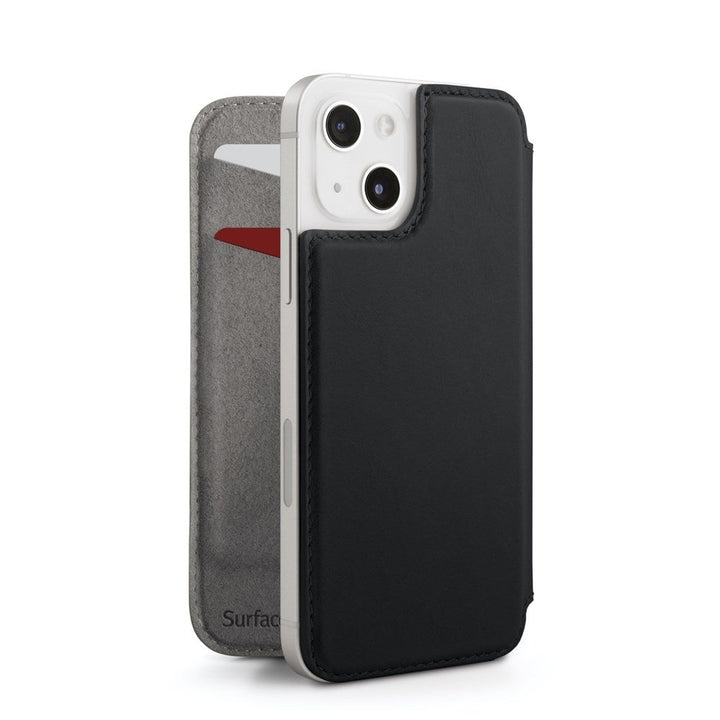 Buy online & save SurfacePad for iPhone 13 - Black |Twelve South |BEON.COM.AU Don’t call it a case...Feather light and razor thin, SurfacePad for iPhone 13 is a beautifully slim leather cover designed to shield the front and back of your phone from scratches. Inside this Napa leather jacket are two cards slots for all-in-one convenience. And yes, SurfacePad is fully MagSaf... Twelve South at BEON.COM.AU