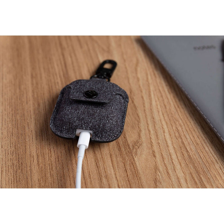 Buy online & save AirSnap Twill for AirPods - Smoke |Twelve South |BEON.COM.AU Carry (and protect) your AirPods in style. Slip your AirPods Charging Case into AirSnap to keep your pricey ear buds safe and sound but still easily accessible. Hook the built-in swivel clip to your backpack or bag and you'll never have to search for where you left your AirPods again! When yo... Twelve South at BEON.COM.AU