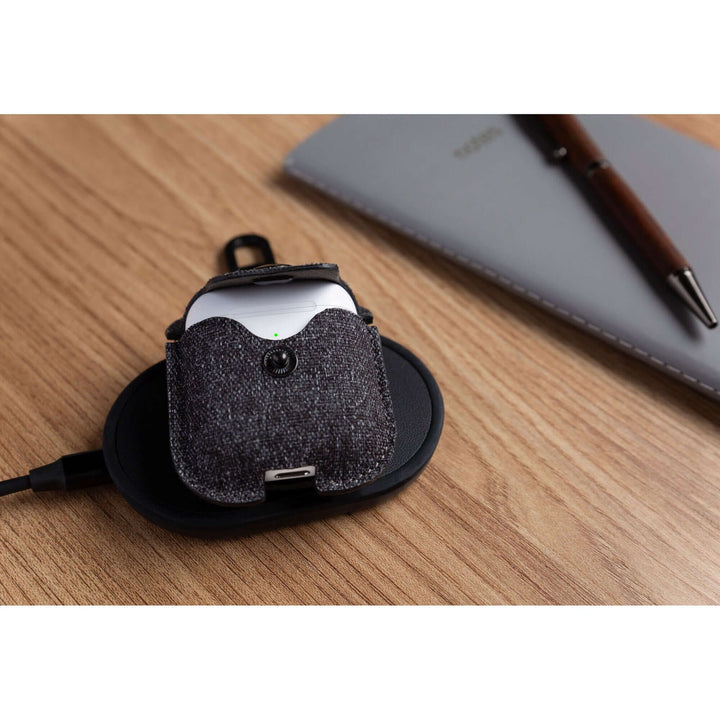Buy online & save AirSnap Twill for AirPods - Smoke |Twelve South |BEON.COM.AU Carry (and protect) your AirPods in style. Slip your AirPods Charging Case into AirSnap to keep your pricey ear buds safe and sound but still easily accessible. Hook the built-in swivel clip to your backpack or bag and you'll never have to search for where you left your AirPods again! When yo... Twelve South at BEON.COM.AU