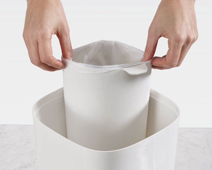 Buy online & save Split™ 8L Waste & Recycling Bin | BEON.COM.AU  This handy bathroom bin has two compartments to allow you to split out your waste and recycling in one compact design.  Split compartments allows you to separate recyclable and non-recyclable waste Removable inner bucket for easy emptying Use with or without a plastic liner Easy to clean Total c... Joseph Joseph at BEON.COM.AU