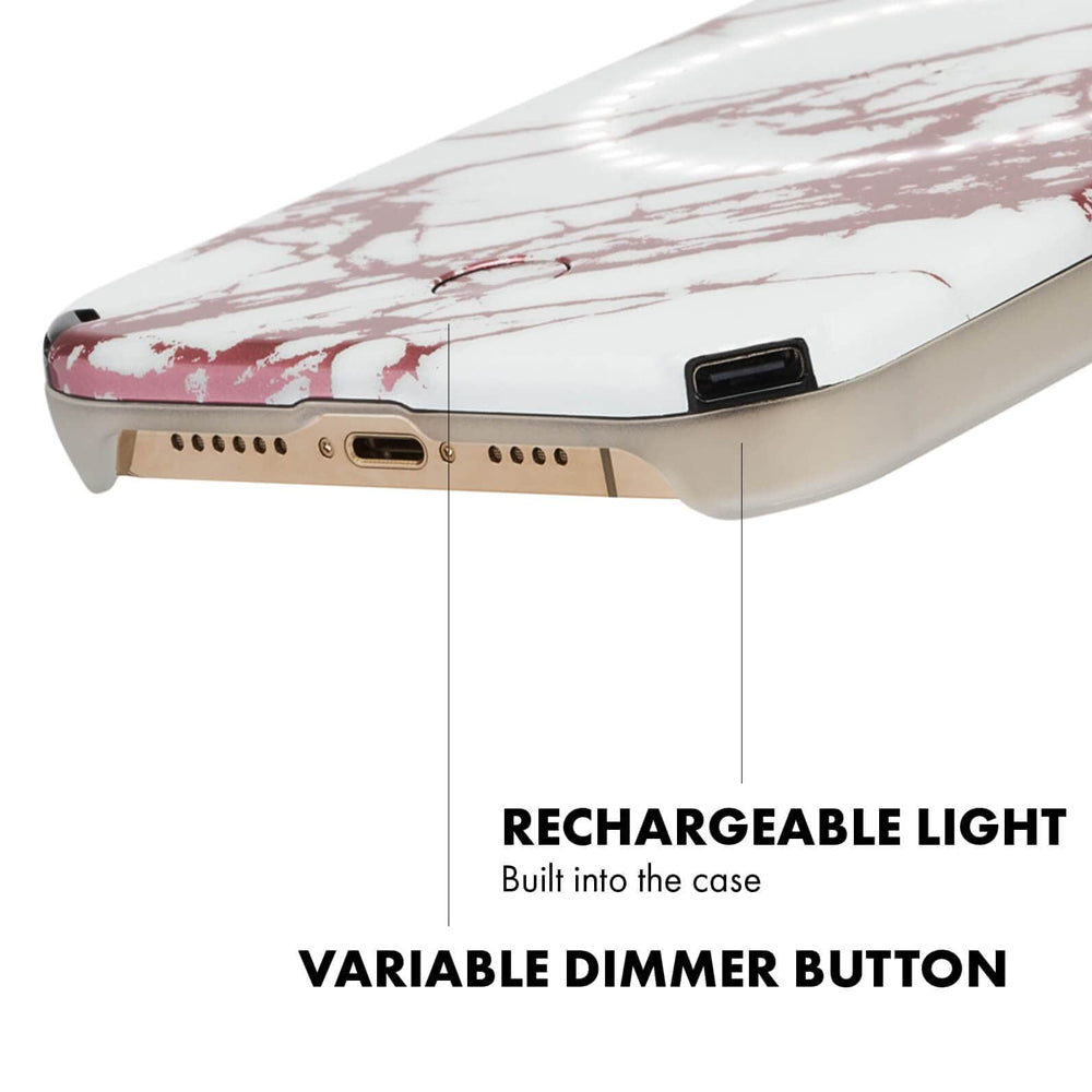 iPhone 13 Pro/13 (6.1) CASEMATE Halo LuMee Case - Rose Metallic White Marble LM047824 Casemate