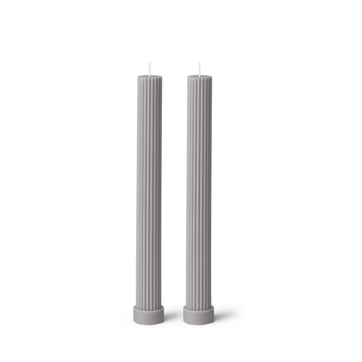 Column Pillar Candle Duo - Grey Pillar Candle Available at BEON | The Original Column Pillar Candle Our Column pillar candles are made from refined soy wax and good for home decoration. All candles in this collection are unscented. Please use a candle hol