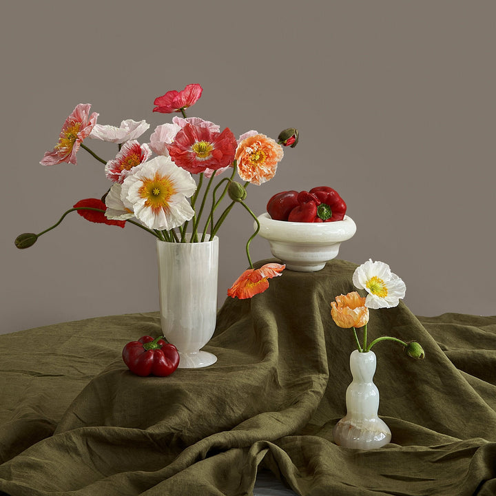 Flow Vase Accessories Available at BEON | The organic curves of the Flow Vase invite your gentle touch. Styled individually or not, with flowers or not, the sculptural shape of the vase makes itself an elegant masterpiece on the tabletop.