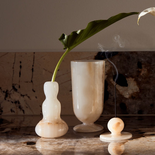 Flow Vase Accessories Available at BEON | The organic curves of the Flow Vase invite your gentle touch. Styled individually or not, with flowers or not, the sculptural shape of the vase makes itself an elegant masterpiece on the tabletop.