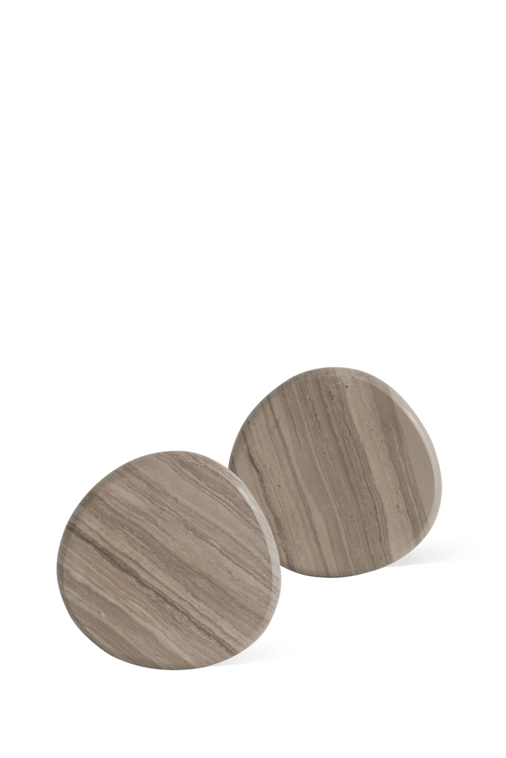 Stone Coaster Set - Wood Grain Accessories Available at BEON | Experience nature's embrace with the irregular circular design of the Stone Coaster. Handcrafted with meticulous attention to detail, each coaster possesses its distinct character, making ever