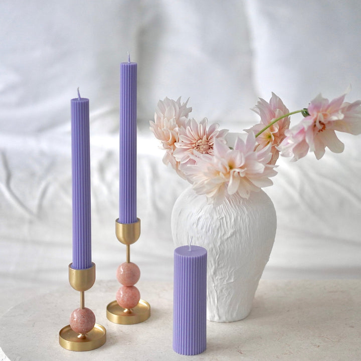 Wide Column Pillar Candle - Periwinkle Pillar Candle Available at BEON | The Original Column Pillar Candle Our Column pillar candles are made from refined soy wax and good for home decoration. All candles in this collection are unscented. Please use a can