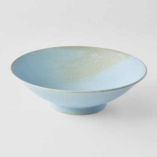 Save on Soda Blue Ramen Bowl Made in Japan at BEON. 25cm diameter x 8cm height Ramen Bowl in Soda Blue design The Soda Blue range features a soft pastel blue, highlighted by a gentle play of white. Each piece has a unique pattern determined by its position in the kiln during the firing process. Traditionally used for ramen, this bowl can be used for curries, risottos, salads or pasta. The ramen bowl makes a great engagement or wedding gift. Handcrafted in JapanMicrowave and dishwasher safe