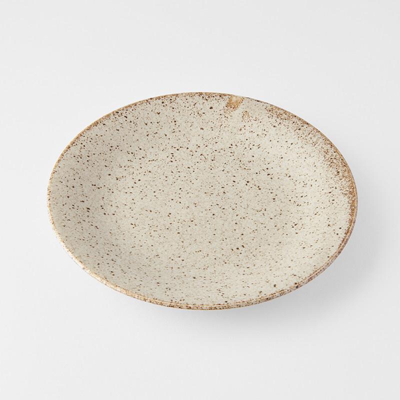 Save on Sand Fade Side Plate Made in Japan at BEON. 21cm diameter x 2.5cm height Side Plate in Sand Fade design The Sand Fade Glaze features a warm, sandy tone with touches of hazel brown. Each piece has a unique speckled pattern determined by its position in the kiln during the firing process. This is a great size plate to use as a starter plate, for desserts or as a side plate for bread to accompany soup or casseroles. Handcrafted in JapanMicrowave and dishwasher safe