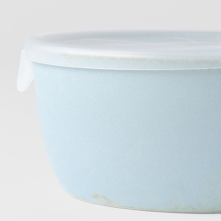 Save on Soda Blue Bowl with Lid Made in Japan at BEON. 13cm diameter x 6cm height Small Bowl with Lid in Soda Blue design The Soda Blue range features a soft pastel blue, highlighted by a gentle play of white. Each piece has a unique pattern determined by its position in the kiln during the firing process. The perfect size bow to store small amounts of leftovers or take your lunch or snacks to work or for a picnic. Handcrafted in JapanMicrowave and dishwasher safe