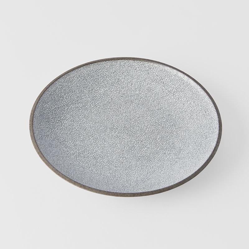 Save on Crazed Grey Dinner Plate Made in Japan at BEON. 25cm diameter Beautiful dinner plate in Crazed Grey design with Earth base The Crazed Grey design has an intricate pattern of linework over a simple matte white background. With the kilns signature 'Earth' glaze on the exterior. These are great as dinner plates or serving plates. Use as everyday dinner plates or use when entertaining guestsHandcrafted in JapanDishwasher and microwave safe
