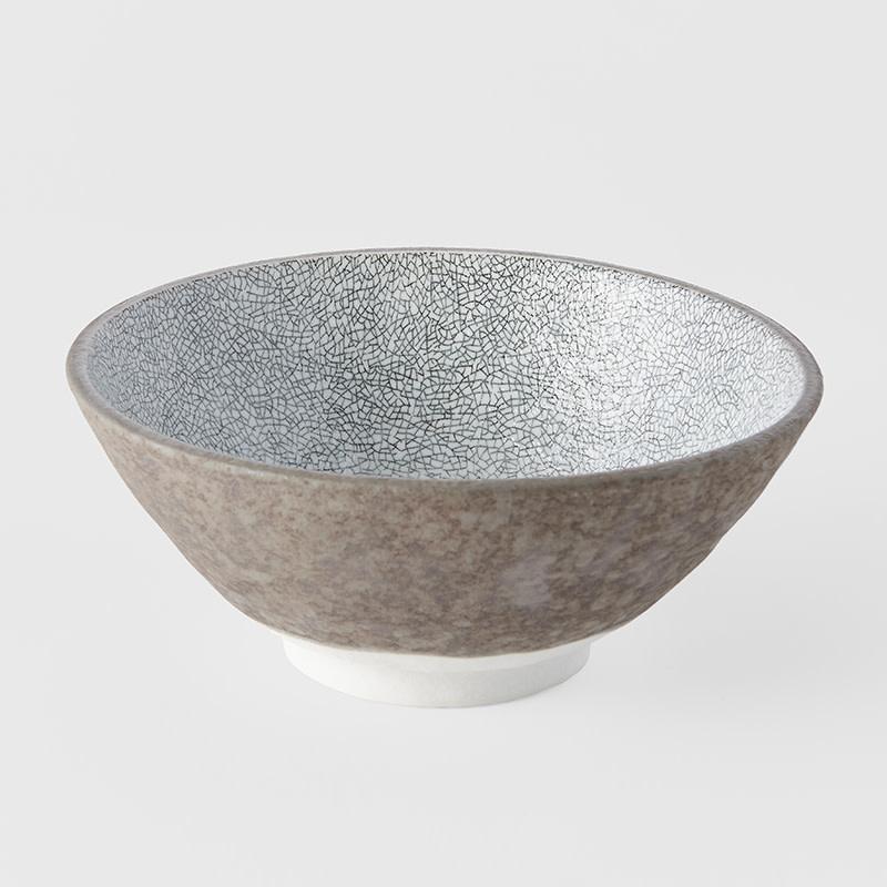 Save on Crazed Grey Medium Bowl Made in Japan at BEON. 16cm diameter x 7.5cm height Medium Bowl in Crazed Grey design with Earth base The Crazed Grey design has an intricate pattern of linework over a simple matte white background. With the kilns signature 'Earth' glaze on the exterior. Use these bowls for sides, rice, dips or snacks. They are a great sized bowl for breakfast cereals and desserts. Handcrafted in JapanMicrowave and dishwasher safe