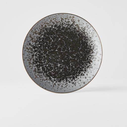 Save on Black Pearl Large Dinner Plate Made in Japan at BEON. 29cm diameter Large Dinner Plate in Black Pearl design The Black Pearl glaze features a vibrant splash of gloss black against a matte black background. Subtle highlights of cyan are reflected in the depths of the gloss. Use for serving your favourite family dinner, or as a serving platter for sharing at the table. Colourful dishes look amazing on the black glaze. Handcrafted in JapanMicrowave and dishwasher safe