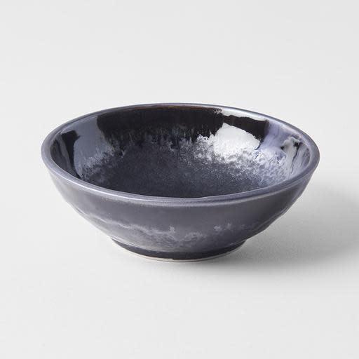 Save on Matte Black with Shiny Edge Small Shallow Bowl Made in Japan at BEON. 13cm diameter x 4.5cm height Small Shallow Bowl in Matte Black with Shiny Edge design A silvered matte black body, the edge hand-dipped in a rich glossy black. A subtle play of blue and green accents are hidden within the pooling of the glaze. This small shallow bowl is the perfect size for sauces, dips, snacks or your favourite set dessert. Handcrafted in JapanMicrowave and dishwasher safe