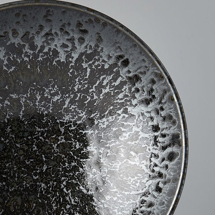 Save on Black Pearl Ramen Bowl Made in Japan at BEON. 25cm diameter x 8cm height Ramen Bowl in Black Pearl design The Black Pearl glaze features a vibrant splash of gloss black against a matte black background. Subtle highlights of cyan are reflected in the depths of the gloss. Traditionally used for ramen, this bowl can be used for curries, risottos, salads or pasta. The ramen bowl makes a great engagement or wedding gift. Handcrafted in JapanMicrowave and dishwasher safe