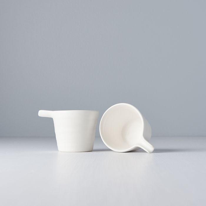 Save on Matte White Pourer Made in Japan at BEON. 8cm diameter x 5cm height. Pourer in Matte White.Use with your favourite sauce or for milk when serving tea. Handmade in Japan. Microwave and Dishwasher safe.