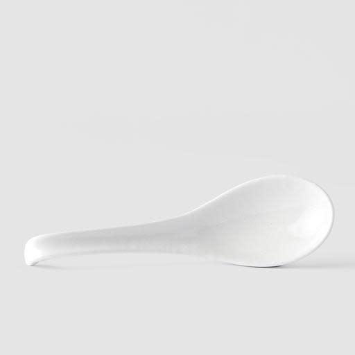 Save on Matte White Large Spoon Made in Japan at BEON. 17.5cm length Large ceramic spoon in Matte White design Use when serving ramen, noodles and soups. Handmade in Japan.Microwave and dishwasher safe.