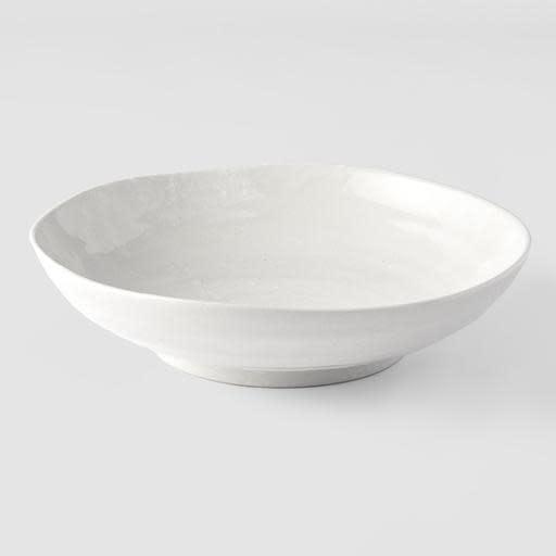 Save on Off White Shallow Bowl Made in Japan at BEON. 21cm diameter x 5cm height. Shallow bowl in Off White designThis is a great shallow bowl to use as an everyday bowl, use for noodles. pasta risottos and saladsHandmade in Japan. Microwave and Dishwasher safe.