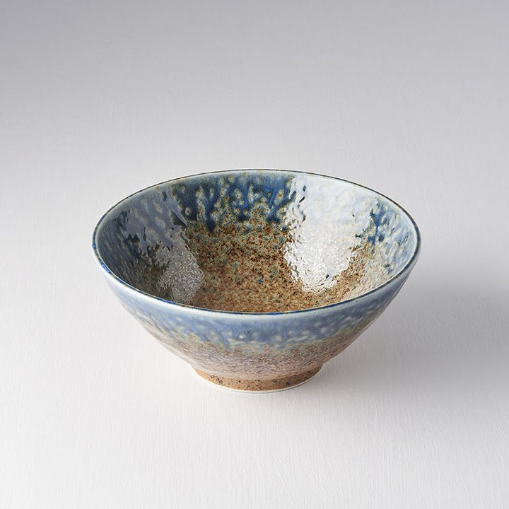 Save on Earth & Sky Udon Bowl Made in Japan at BEON. 20cm diameter x 8cm height Udon Bowl in Earth & Sky design The Earth & Sky range features a hand-dipped edge of bold ink-blue contrasted with a speckled tawny brown. Traditionally used for udon, the deep shape of this bowl is perfect for soups, noodles, pasta, salads and curry dishes. Handcrafted in JapanDishwasher and microwave safe