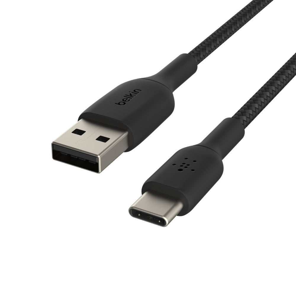 BELKIN BOOSTCHARGE Braided USB-C to USB-A Cable 2 Meter - Black CAB002BT2MBK Belkin