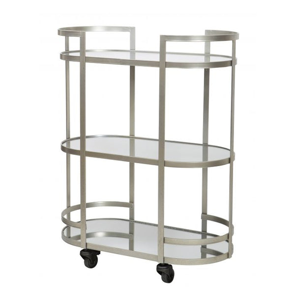 Society Home Arden Drinks Trolley Antique Silver 64x84.5cm