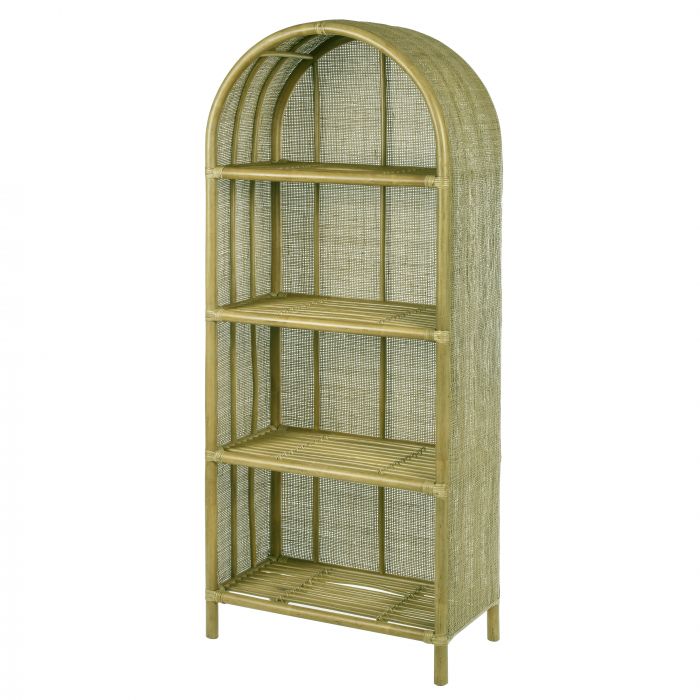 Amalfi Teramo Display Unit Natural 69x38x167cm When adding a touch of charm to interiors, Amalfi display units are the perfect accessories.This Teramo Display Unit is both stylish and practical.The body is made of honey-coloured rattan and features an arc