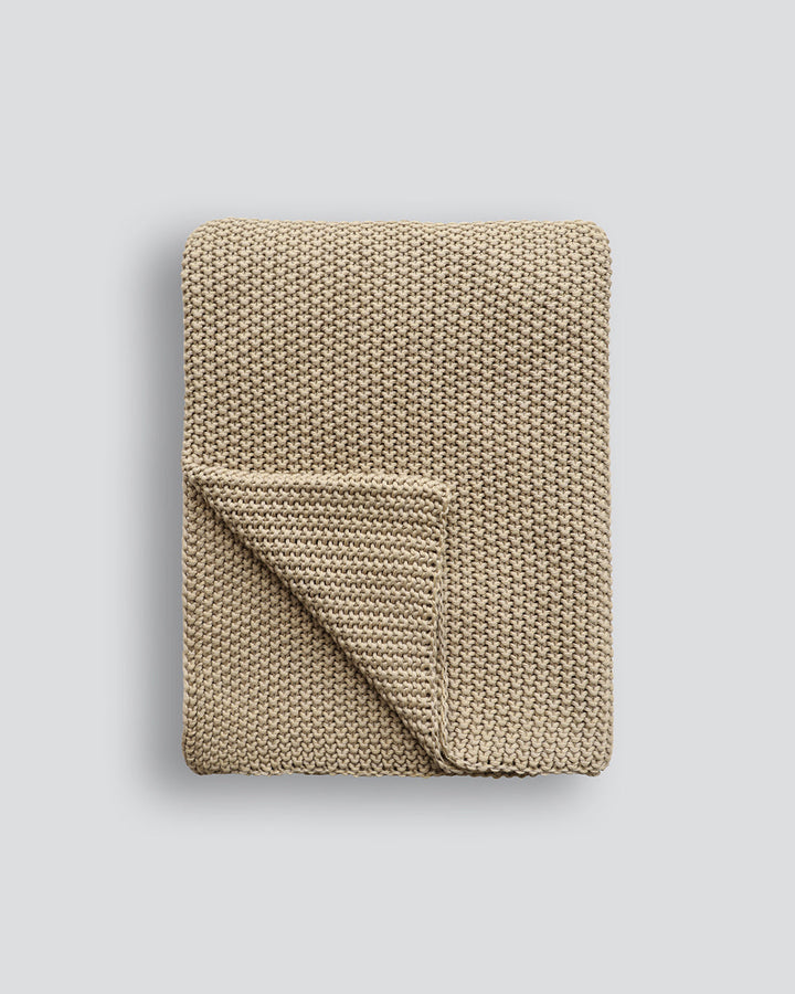 Devon Throw Retreat into the comfort of this calming, sage toned throw. A classic and versatile accessory to any room, the contemporary design of the Devon offers an unparalleled sense of comfort and style. Knitted from 100% organic cotton, the medium wei