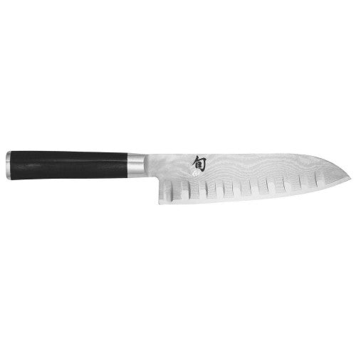 BEON.COM.AU Shun Classic Scalloped Santoku Kitchen Knife 18cm Model Number DM-0718 Shun Classic Knives have taken over 50 Years of manufacturing processes to form the perfect knife that it is. The clad-steel blade that is rust free with 16 layers of high carbon stainless steel clad onto each side of a VG10 &... Shun at BEON.COM.AU