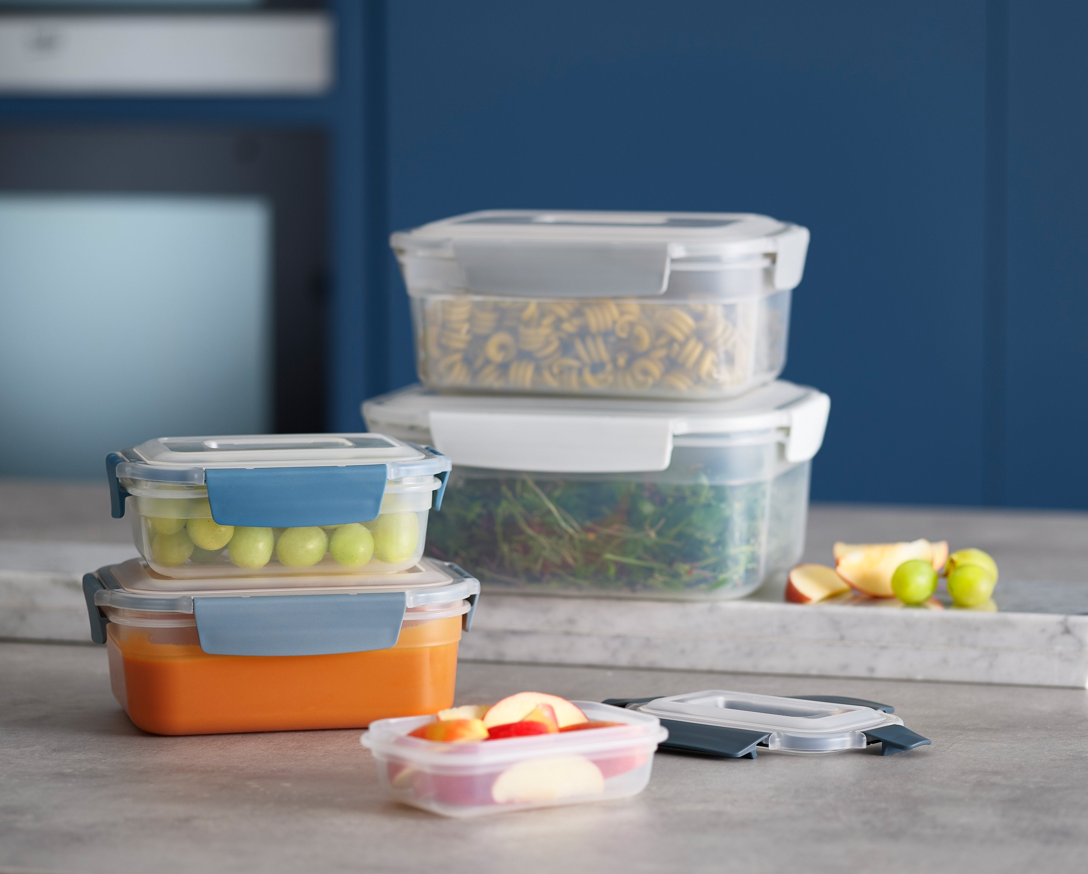 BEON.COM.AU  The unique design of these food storage containers means the bases nest neatly inside each other while the lids clip conveniently together for efficient, space-saving storage.  Space-saving, nesting design Easy-find, snap-together lids and colour-coded bases Airtight, leakproof and stackable lid... Joseph Joseph at BEON.COM.AU