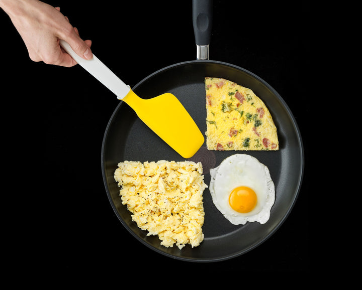 Buy online & save Elevate™ Egg Spatula | BEON.COM.AU  This egg spatula is designed with different characteristics for a variety of tasks; the tip of the head is firm, making it ideal for scrambling and stirring, the long edge is soft and flexible so is perfect for lifting and turning omelettes while the wide, flat face is designed for easily liftin... Joseph Joseph at BEON.COM.AU