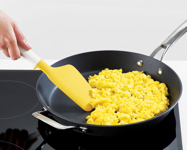 Buy online & save Elevate™ Egg Spatula | BEON.COM.AU  This egg spatula is designed with different characteristics for a variety of tasks; the tip of the head is firm, making it ideal for scrambling and stirring, the long edge is soft and flexible so is perfect for lifting and turning omelettes while the wide, flat face is designed for easily liftin... Joseph Joseph at BEON.COM.AU