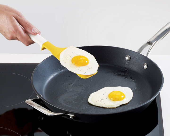 Buy online & save Elevate™ Egg Spatula | BEON.COM.AU  This egg spatula is designed with different characteristics for a variety of tasks; the tip of the head is firm, making it ideal for scrambling and stirring, the long edge is soft and flexible so is perfect for lifting and turning omelettes while the wide, flat face is designed for easily liftin... Joseph Joseph at BEON.COM.AU