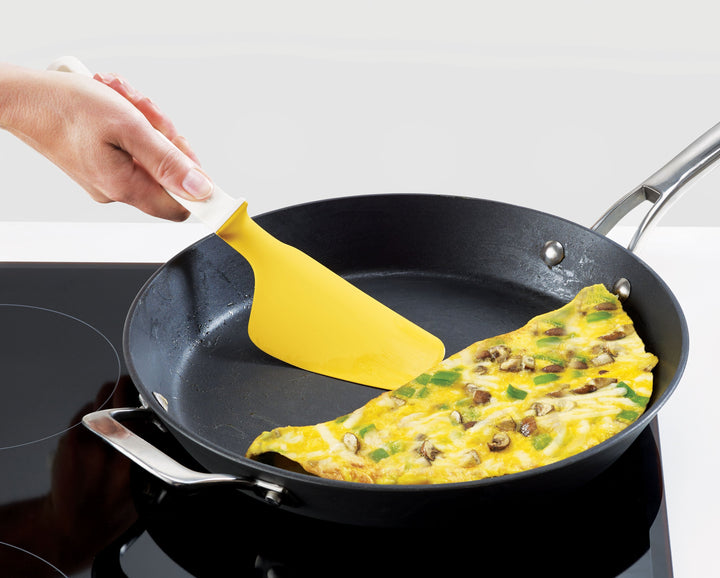 Buy online & save Elevate™ Egg Spatula | BEON.COM.AU  This egg spatula is designed with different characteristics for a variety of tasks; the tip of the head is firm, making it ideal for scrambling and stirring, the long edge is soft and flexible so is perfect for lifting and turning omelettes while the wide, flat face is designed for easily liftin... Joseph Joseph at BEON.COM.AU