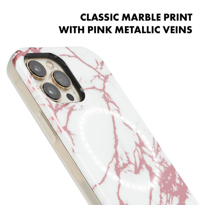 iPhone 13 Pro Max (6.7) CASEMATE Halo LuMee Case - Rose Metallic White Marble LM047814 Casemate