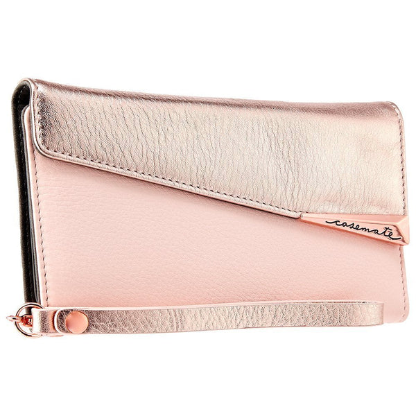 iPHONE 8 PLUS/7 PLUS CASEMATE WRISTLET FOLIO PEBBLED LEATHER CASE - ROSE GOLD CM036212 Casemate