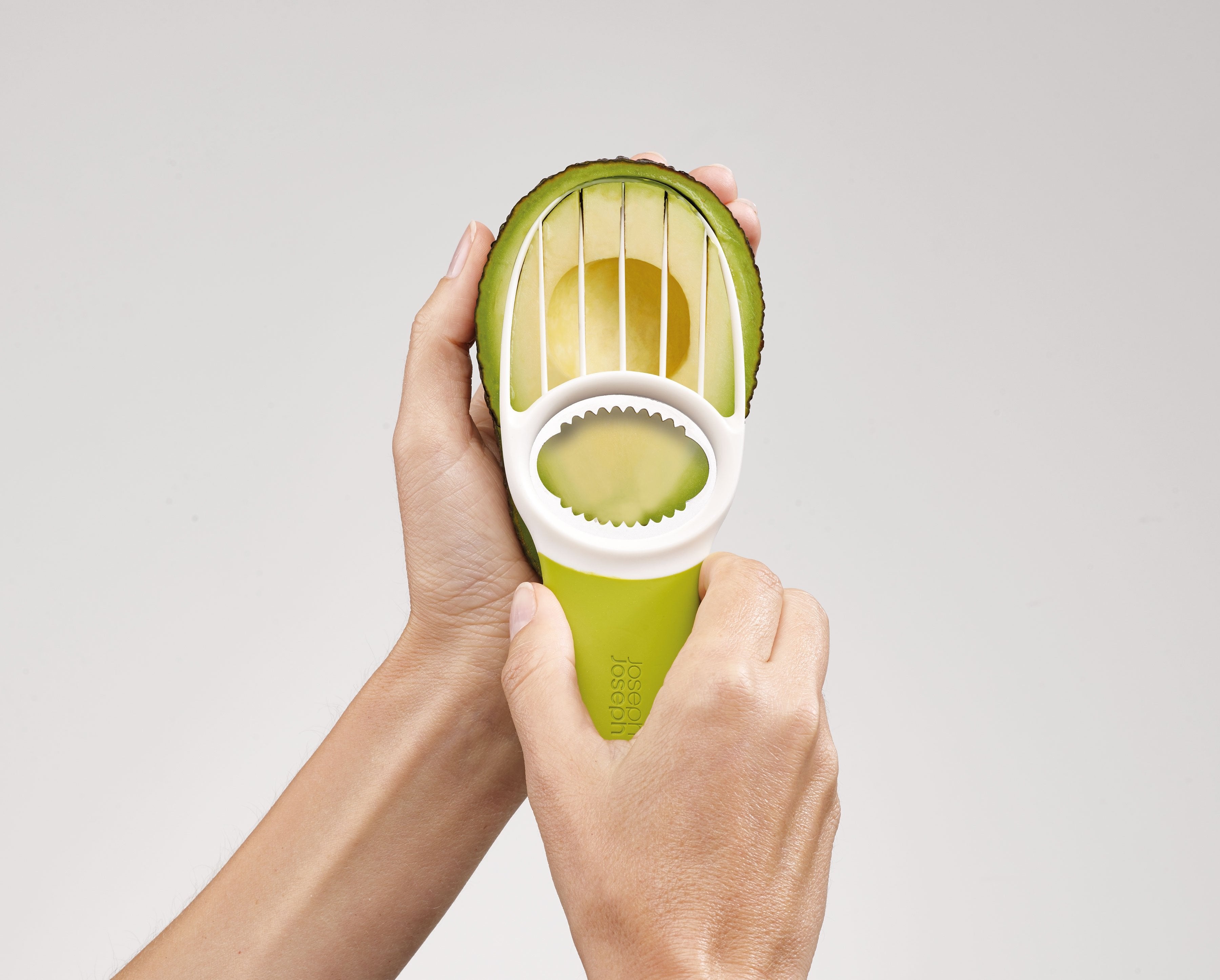 BEON.COM.AU  This avocado tool allows you to safely cut, de-stone, scoop and slice avocados all in one handy gadget.  Cuts, de-stones and slices in one Versatile slice & scoop head Stainless-steel pitter to safely remove stone Folding plastic blade for safe storage Ergonomic, soft-grip handle  Specificat... Joseph Joseph at BEON.COM.AU