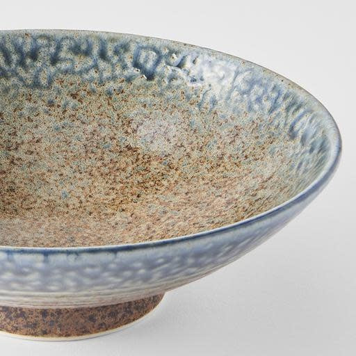 Save on Earth & Sky Glaze Ramen Bowl 25cm Made in Japan at BEON. The Earth & Sky range is designed and made at the Ichi kiln in Gifu prefecture, Japan.25cm diameter8cm heightMade of 'Minoyaki' porcelain, fired at a high temperature and hand finished at the Ichi kiln in Gifu prefecture, Japan. The Earth & Sky range features a hand-dipped edge of bold ink-blue contrasted with a speckled tawny brown. The Ichi kiln has over 70 skilled craftspeople. They work with a large variety of glazes and use a unique hand-