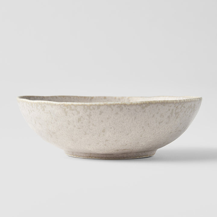 Save on Medium Oval Bowl 17cm / White Fade Glaze Made in Japan at BEON. The White Fade range is designed and made in Gifu prefecture, Japan.15cm x 17cm diameter5cm heightMade of 'Minoyaki' porcelain, fired at a high temperature and hand finished in Gifu prefecture, Japan. The White Fade Glaze features an opaque white, blended with mushroom tones of pink and ivory. Each piece has a unique dappled pattern determined by its position in the kiln during the firing process. Focusing on simple, practical shapes an