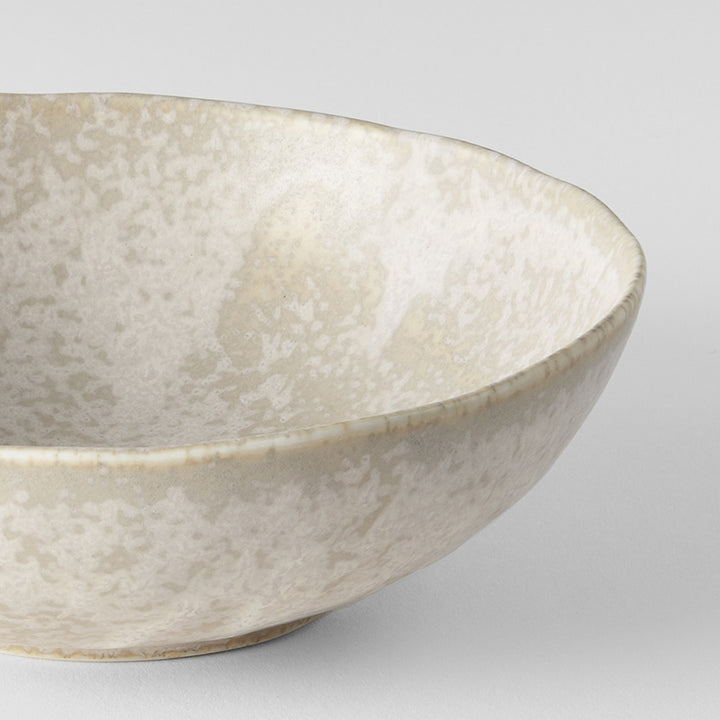 Save on Medium Oval Bowl 17cm / White Fade Glaze Made in Japan at BEON. The White Fade range is designed and made in Gifu prefecture, Japan.15cm x 17cm diameter5cm heightMade of 'Minoyaki' porcelain, fired at a high temperature and hand finished in Gifu prefecture, Japan. The White Fade Glaze features an opaque white, blended with mushroom tones of pink and ivory. Each piece has a unique dappled pattern determined by its position in the kiln during the firing process. Focusing on simple, practical shapes an