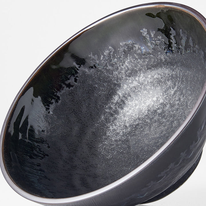 Save on Udon Noodle Bowl 20cm / Matt & Shiny Black Glaze Made in Japan at BEON. The Matt & Shiny range is designed and made at the Ichi kiln in Gifu prefecture, Japan.20cm diameter8.5cm heightMade of 'Minoyaki' porcelain, fired at a high temperature and hand finished at the Ichi kiln in Gifu prefecture, Japan. A silvered matt black body, the edge hand-dipped in a rich glossy black. A subtle play of blue and green accents are hidden within the pooling of the glaze. The Ichi kiln has over 70 skilled craftspeo