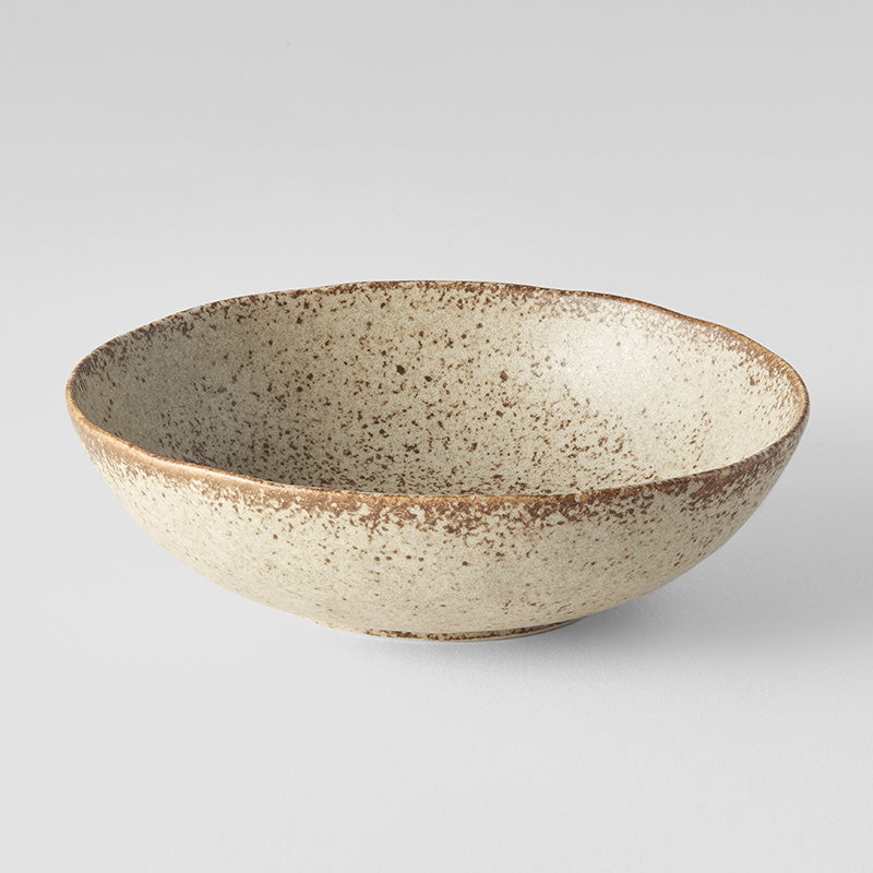 Save on Medium Oval Bowl 17cm / Sand Fade Glaze Made in Japan at BEON. The Sand Fade range is designed and made at the Taka kiln in Gifu prefecture, Japan.17cm x 15cm diameter5cm heightMade of 'Minoyaki' porcelain, fired at a high temperature and hand finished at the Taka kiln in Gifu prefecture, Japan. The Sand Fade Glaze features a warm, sandy tone with touches of hazel brown. Each piece has a unique speckled pattern determined by its position in the kiln during the firing process.Focusing on simple, prac