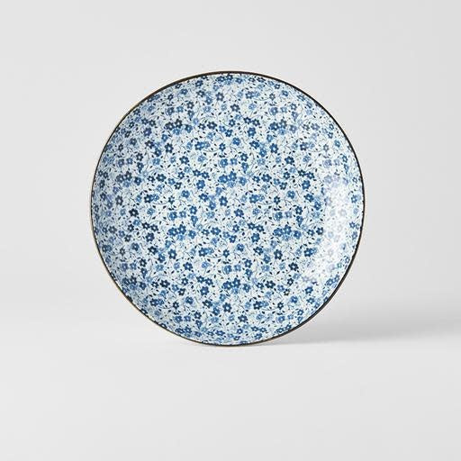 Blue Daisy Dinner Plate 23d Uneven C2793