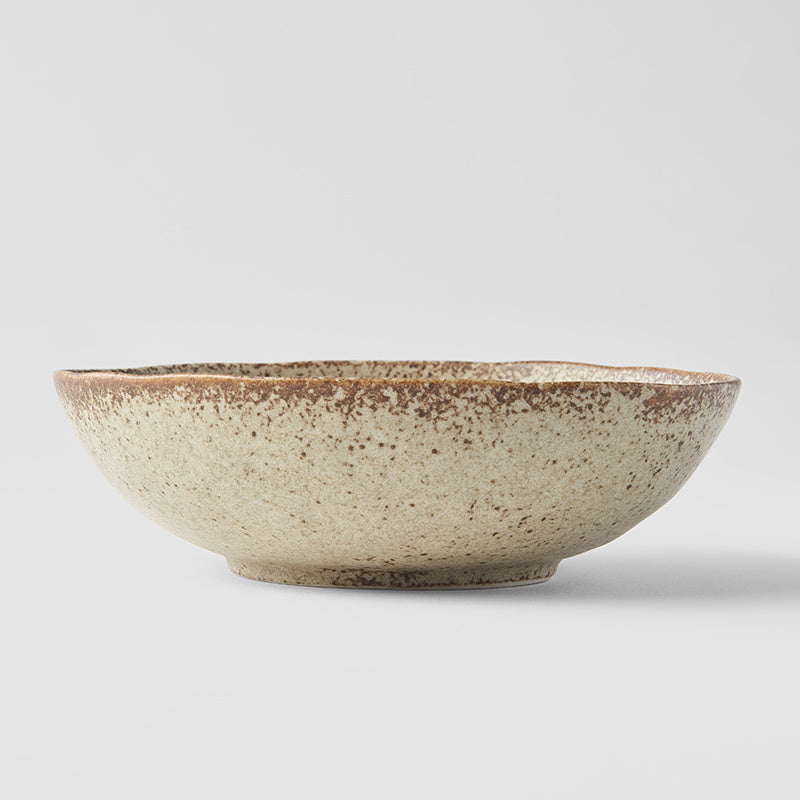 Save on Medium Oval Bowl 17cm / Sand Fade Glaze Made in Japan at BEON. The Sand Fade range is designed and made at the Taka kiln in Gifu prefecture, Japan.17cm x 15cm diameter5cm heightMade of 'Minoyaki' porcelain, fired at a high temperature and hand finished at the Taka kiln in Gifu prefecture, Japan. The Sand Fade Glaze features a warm, sandy tone with touches of hazel brown. Each piece has a unique speckled pattern determined by its position in the kiln during the firing process.Focusing on simple, prac