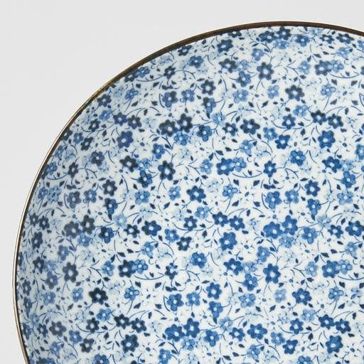 Blue Daisy Dinner Plate 23d Uneven C2793