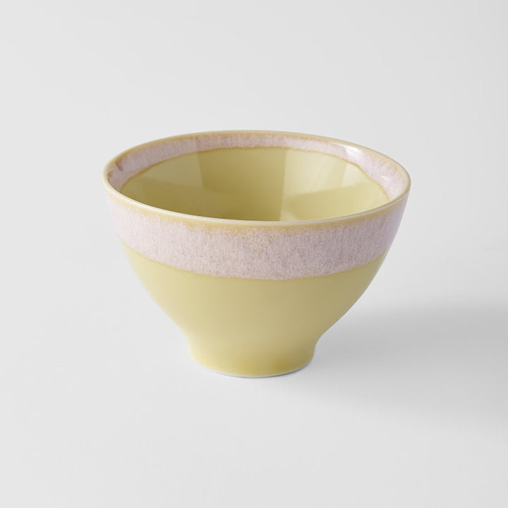 Save on Two-tone Tea Cup 9cm / Marigold & Pink Glaze Made in Japan at BEON. A tea cup made for drinking Japanese green tea featuring a two-tone glaze of marigold yellow and pink.9cm diameter6cm heightMade of 'Minoyaki' porcelain, fired at a high temperature and hand finished in Gifu prefecture, Japan. General information & care instructions Our tableware is food safe and can, with some care, be used in the oven, microwave and dishwasher. Sudden changes in temperature (eg. from freezer to oven) are likely to