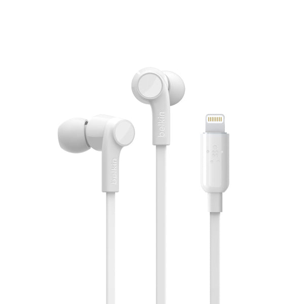 BELKIN ROCKSTAR Headphones with Lightning Connector For iPhone/iPad/iPod - White G3H0001btWHT Belkin